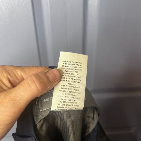 Michael Kors Navy Blue Flat Front Creased Straight Leg Dress Pant Trouser 40/26* - Picture 9 of 10